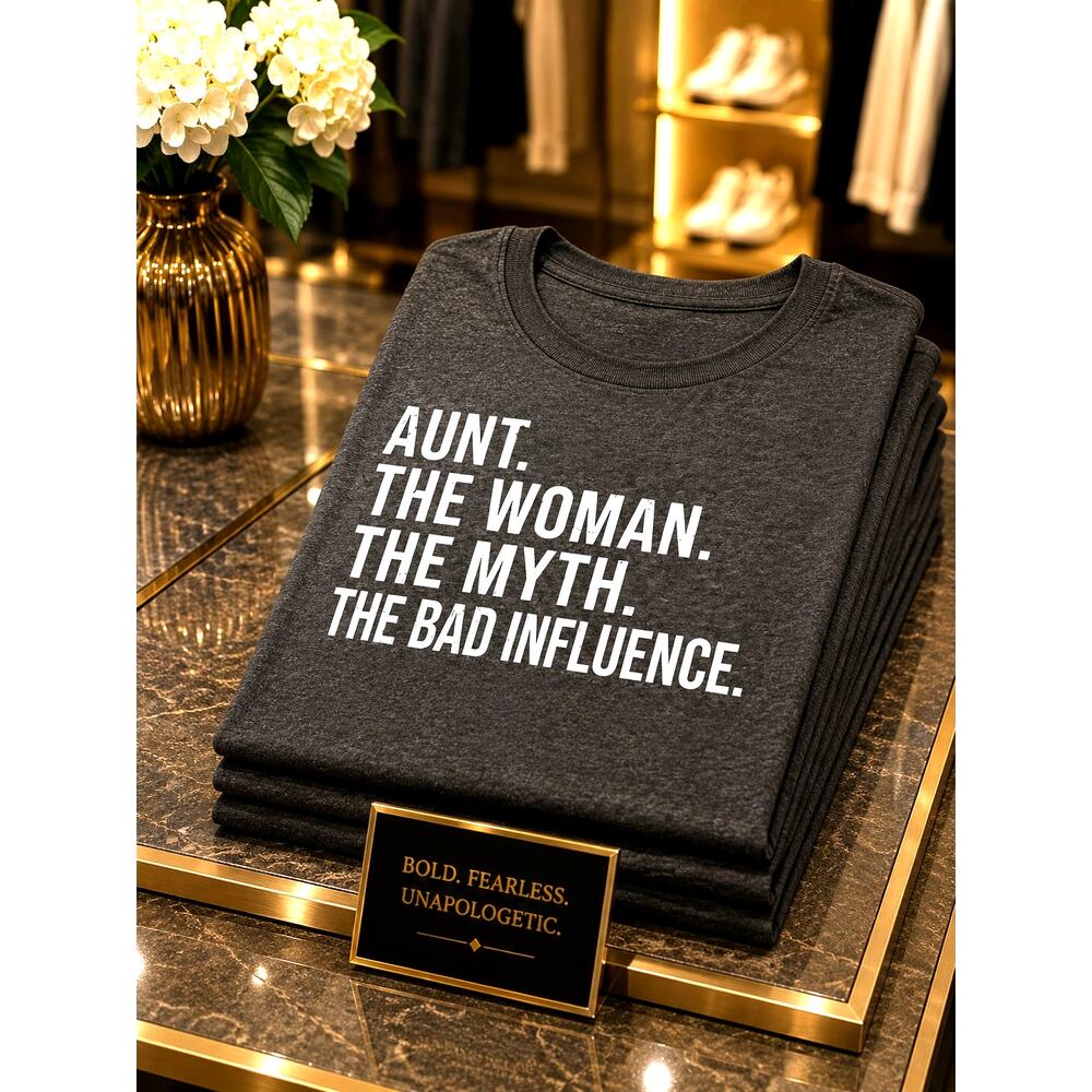 Aunt. The Woman. Crew Neck T-shirt Deep Gray size 8/10